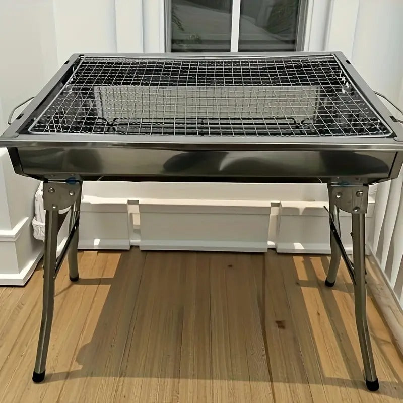 Portable Foldable Stainless Steel Grill for Outdoor Use Outdoor Grills - Tophatter Daily Deals