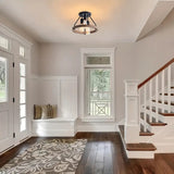 3-Light Semi Flush Mount Ceiling Light Fixture Light Bulbs - Tophatter Daily Deals
