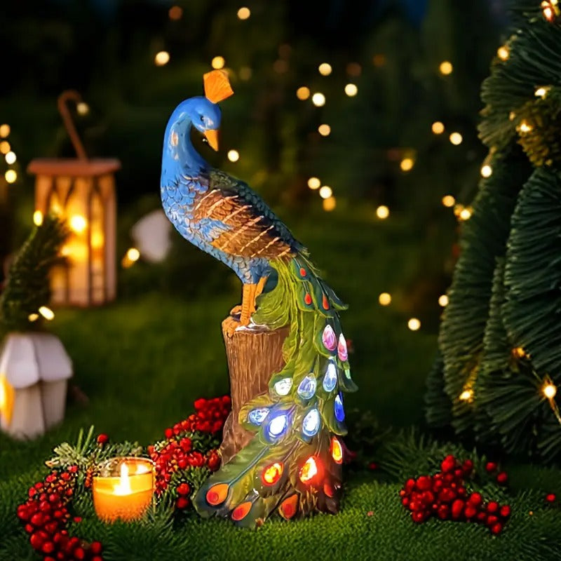 Solar Peacock Resin Statue Light for Garden Decor Lawn Ornaments & Garden Sculptures - Tophatter Daily Deals