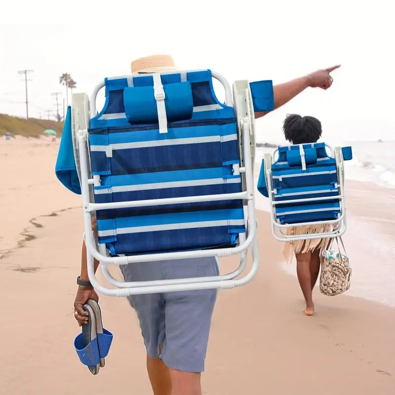 Foldable Beach Lounge Chairs with Backrest (2pcs) Outdoor Chairs - Tophatter Daily Deals