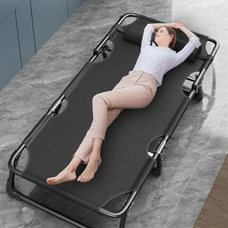 Foldable Oxford Cloth Sun Lounger with Headrest Sun Loungers - Tophatter Daily Deals
