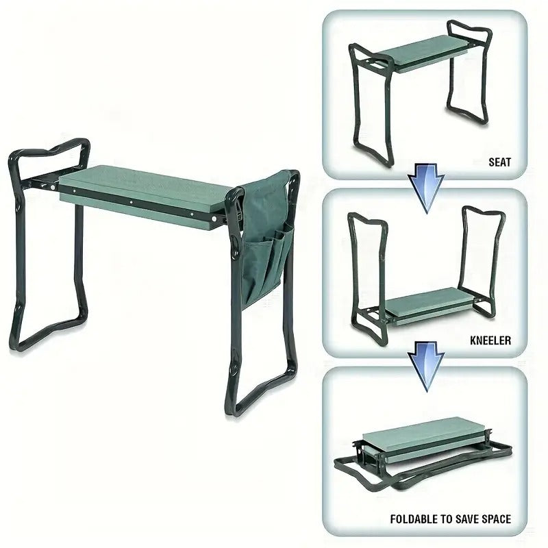 Foldable Garden Kneeler with Tool Bags (3pcs) Gardening Accessories - Tophatter Daily Deals