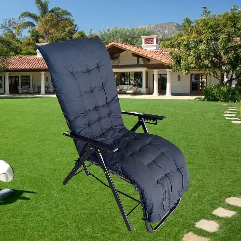 Lounge Chair with Cushion Foldable Outdoor Folding Chairs & Stools - Tophatter Daily Deals