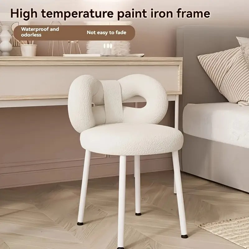 Vanity Stool with Bow Backrest Butterfly Design Chairs - Tophatter Daily Deals