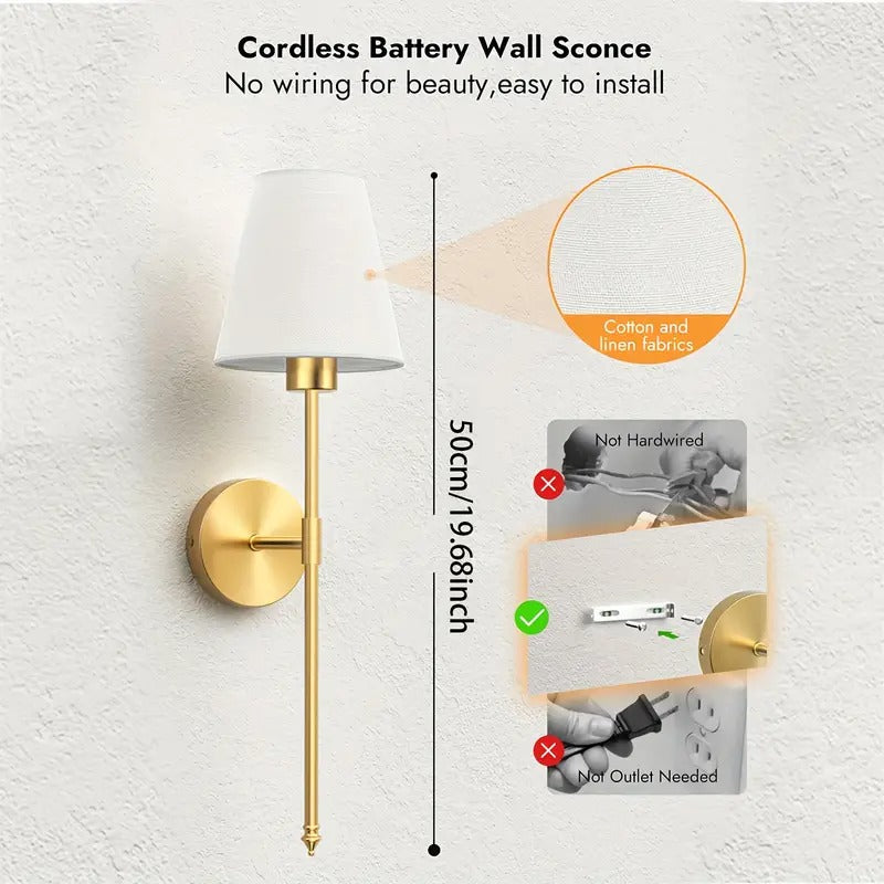 Battery Wall Sconces Set of 2 with Remote Lighting Accessories - Tophatter Daily Deals