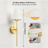 Battery Wall Sconces Set of 2 with Remote Lighting Accessories - Tophatter Daily Deals