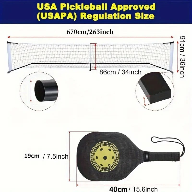 Portable Pickleball Net Set with Paddles Sports & Outdoor - Tophatter Daily Deals