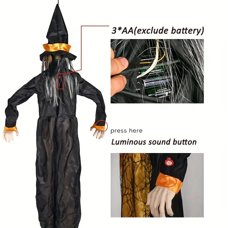 Motion-Activated Witch Sound Sensing Halloween Decoration Halloween - Tophatter Daily Deals