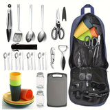 Camping Cooking Set Outdoor Kitchen Utensils (31pcs) Camp Cooking - Tophatter Daily Deals