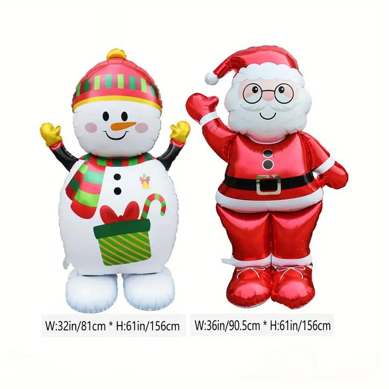 Santa & Snowman Foil Balloons (2-Pack) Christmas - Tophatter Daily Deals