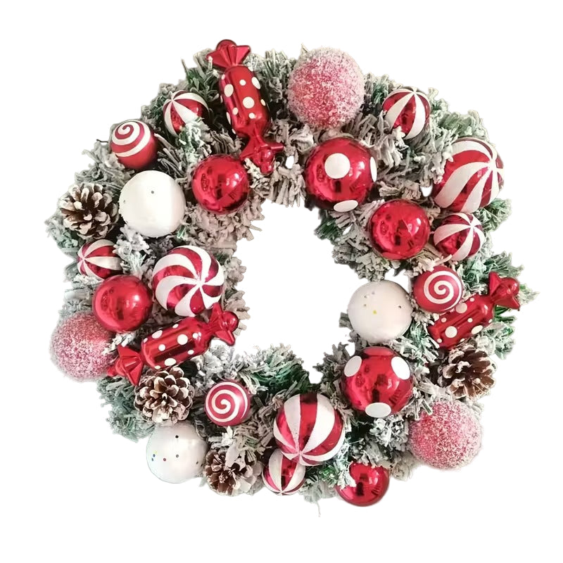 Classic Flocked Christmas Wreath Door & Wall Decor - Tophatter Daily Deals