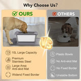 Dog Stainless Steel Water Bowl with Mat Dog Supplies - Tophatter Daily Deals