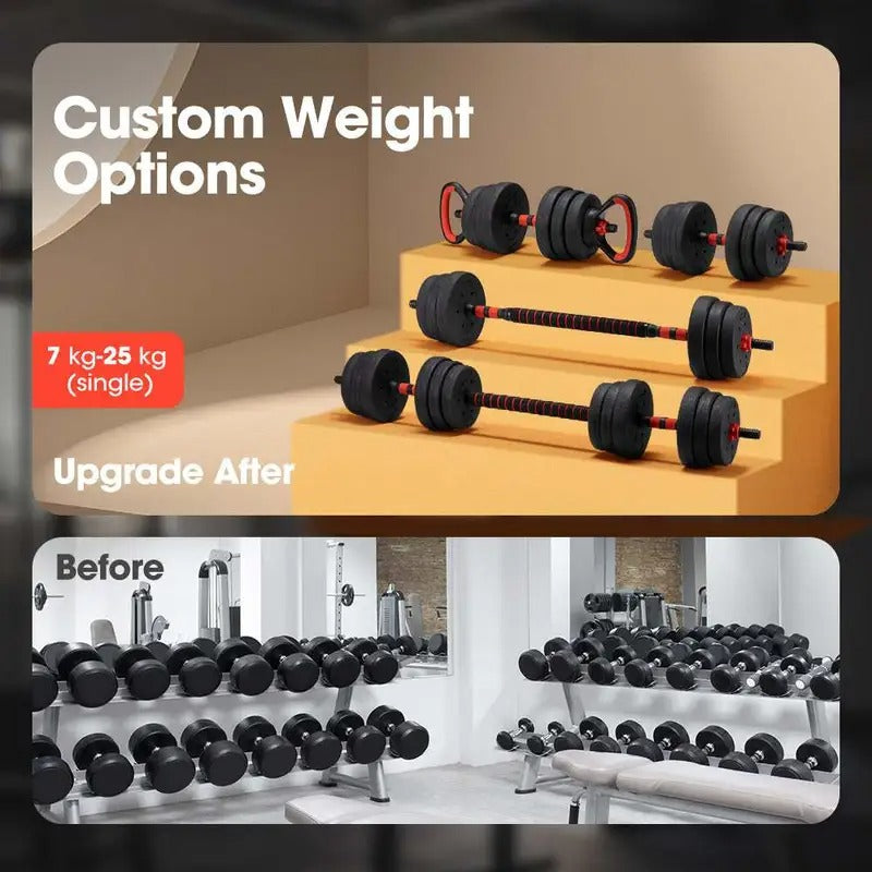 7-in-1 Adjustable Dumbbell and Barbell Weight Set Sports & Fitness > Exercise, Gym & Fitness > Free Weights - Tophatter Daily Deals
