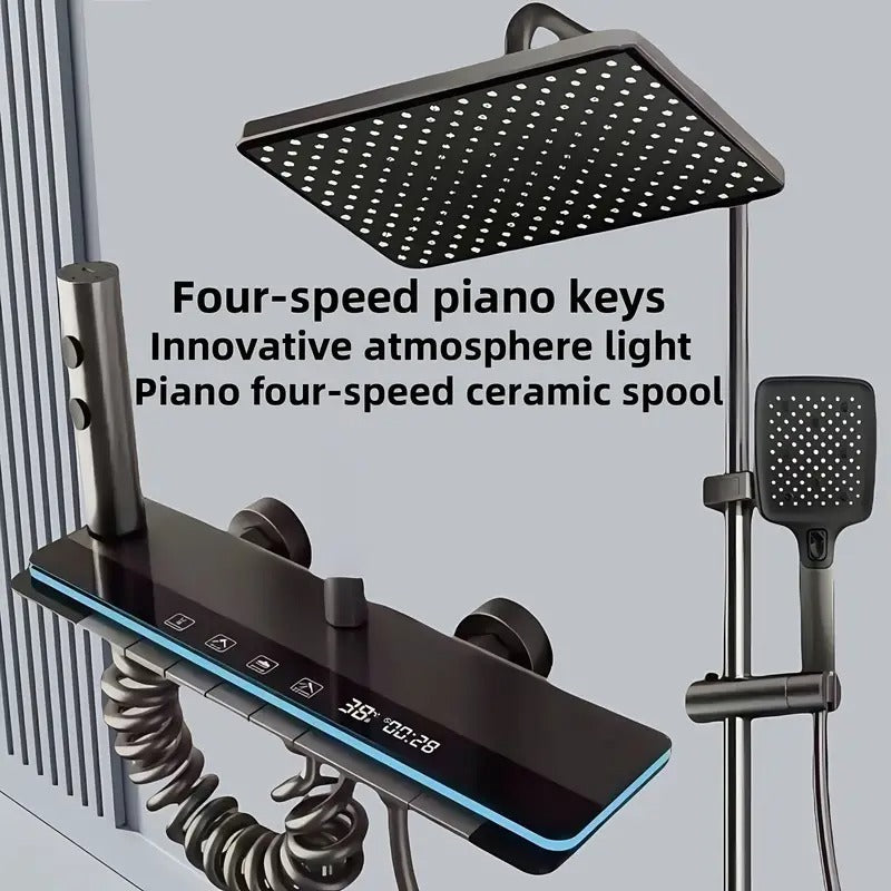 Shower Piano Light Wall-Mounted Rain System Shower Accessories - Tophatter Daily Deals
