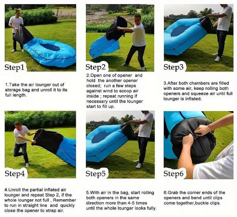 2-Person Self-Inflating Sleeping Pad with Canopy Camping & Hiking - Tophatter Daily Deals