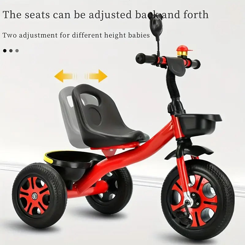 3-Wheel Kids Red Tricycle Stainless Steel Bike Rocking & Spring Riding Toys - Tophatter Daily Deals