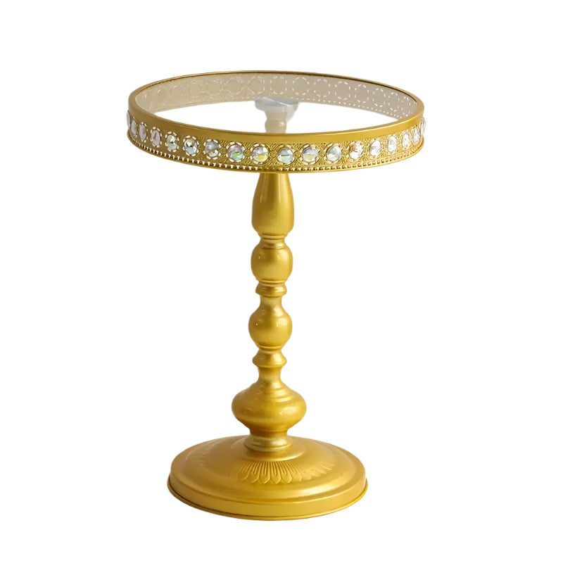 Corner Table Round Minimalist Side Table (Golden + Lace) End & Side Tables - Tophatter Daily Deals