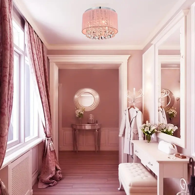 Crystal Chandelier Flush Mount Ceiling Light Chandeliers - Tophatter Daily Deals