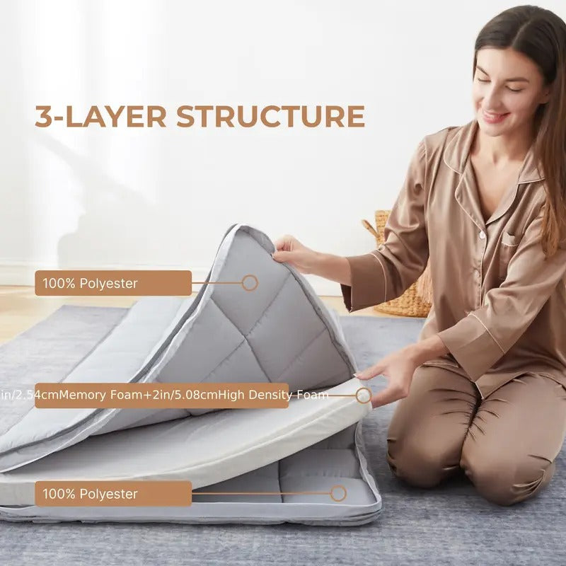 Solo Traveler Gel Memory Foam Mattress Topper Cot Camping & Hiking > Sleeping - Tophatter Daily Deals