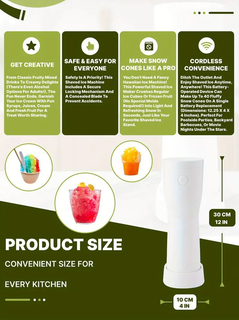 Battery Ice Crusher Snow Cone Shaver Appliances > Kitchen Appliances > Ice Makers - Tophatter Daily Deals
