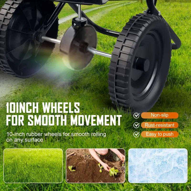 Broadcast Seed Spreader Walk-Behind Fertilizer Gardening Tools - Tophatter Daily Deals