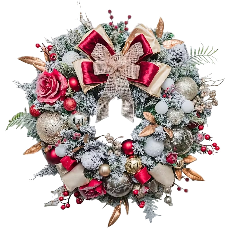 Red & Gold Christmas Wreath - Tophatter Daily Deals