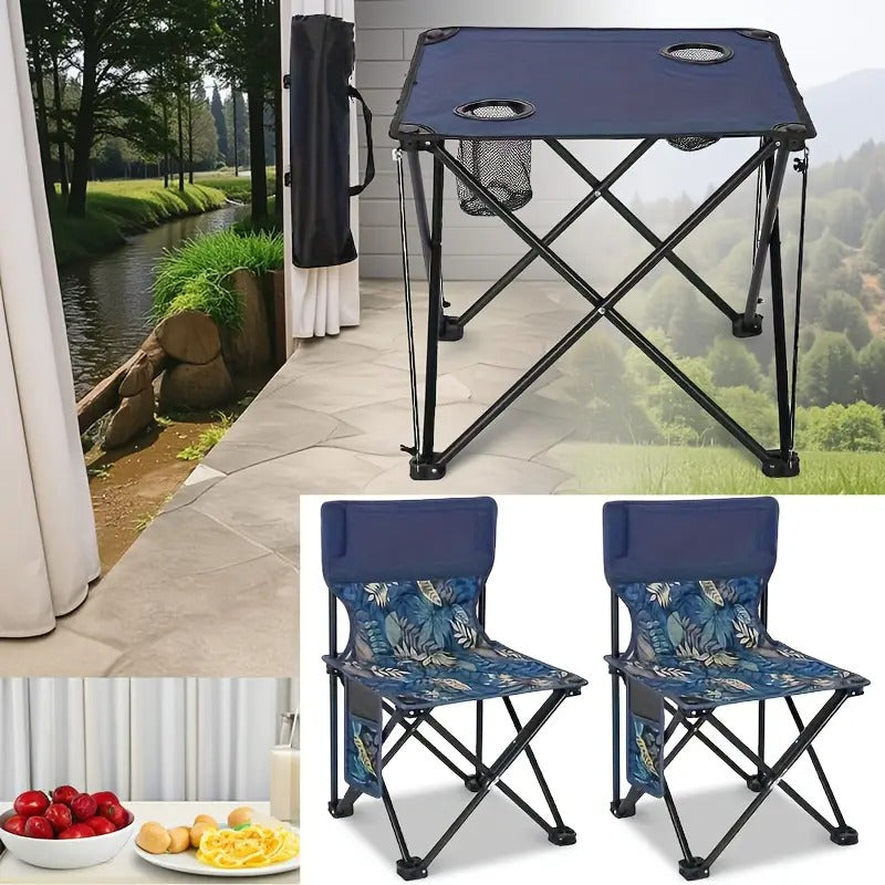 Outdoor Folding Table and Chairs Set (3pcs) Camping & Hiking - Tophatter Daily Deals