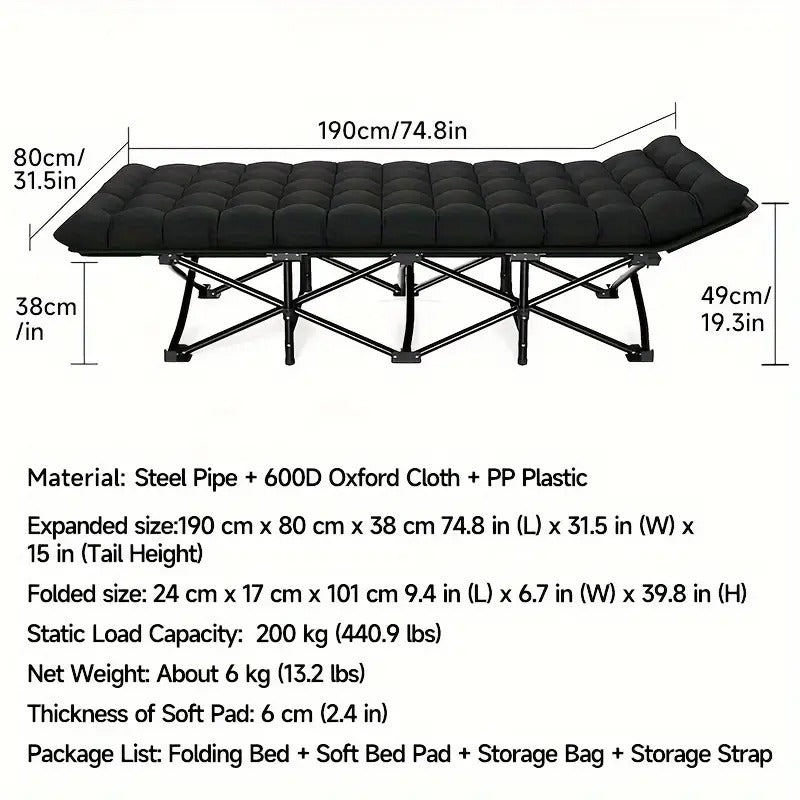 Foldable Outdoor Daybed with Mattress Outdoor Recreation > Camping > Camp Furniture - Tophatter Daily Deals