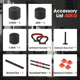 7-in-1 Adjustable Dumbbell and Barbell Weight Set Sports & Fitness > Exercise, Gym & Fitness > Free Weights - Tophatter Daily Deals