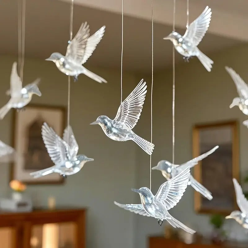Bird Pendants Transparent Hanging Decorations (10pcs) Christmas - Tophatter Daily Deals