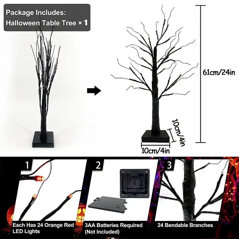 Halloween Birch Tree Light USB Battery Operated Halloween - Tophatter Daily Deals