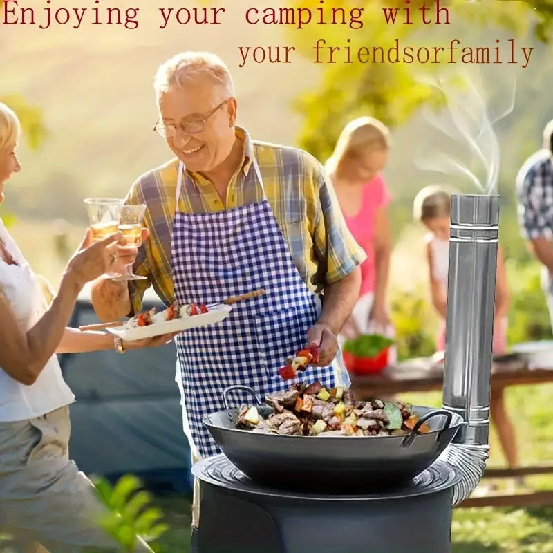 Portable Iron Camping Stove Wood Burning Outdoor Camping & Hiking - Tophatter Daily Deals
