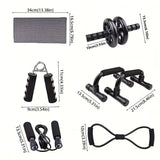 Ab Workout Set with Push-up Stand (7pcs) Fitness, Health and Wellbeing > Gym Equipment - Tophatter Daily Deals