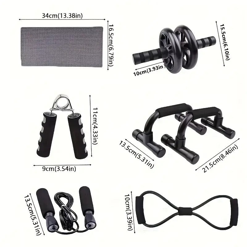 Ab Workout Set with Push-up Stand (7pcs) Fitness, Health and Wellbeing > Gym Equipment - Tophatter Daily Deals