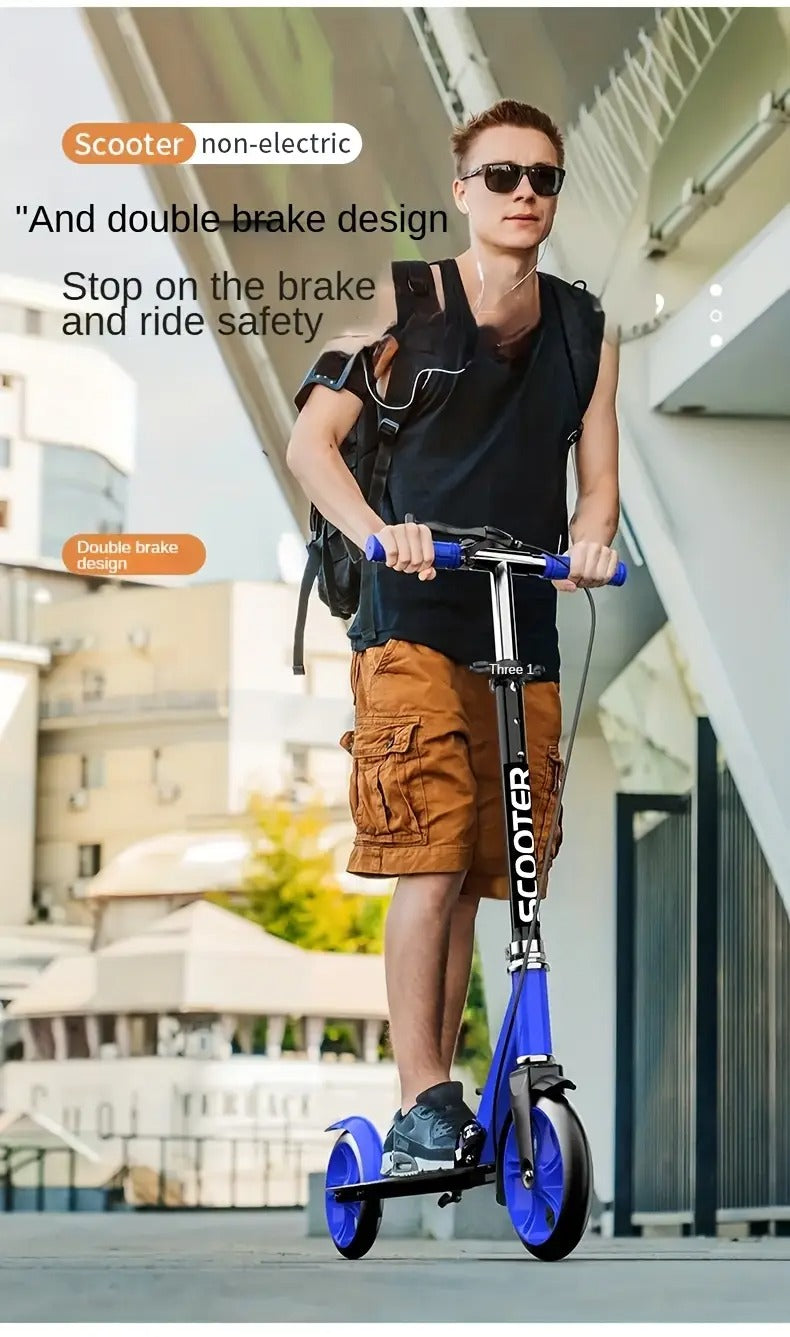 Adult Foldable Kick Scooter with Hand Brake Riding Scooters - Tophatter Daily Deals