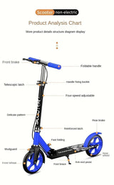 Adult Foldable Kick Scooter with Hand Brake Riding Scooters - Tophatter Daily Deals