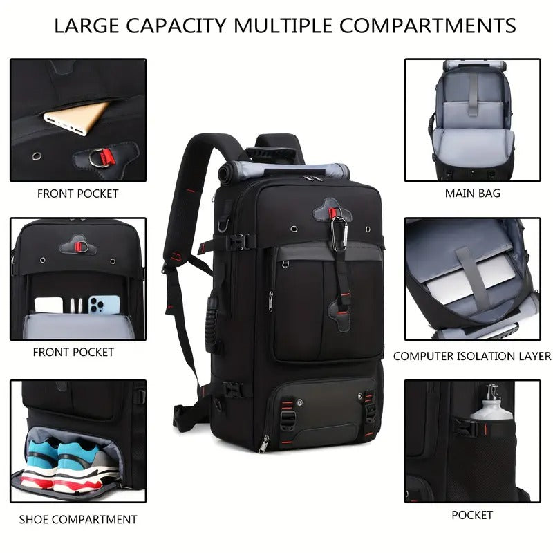50L Hiking Backpack with Shoe Compartment Backpacks - Tophatter Daily Deals