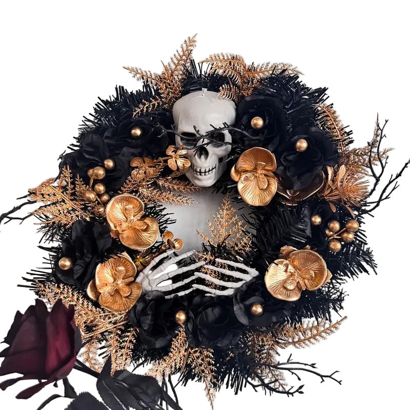 Gothic Halloween Wreath Door Hanging Decoration Halloween - Tophatter Daily Deals