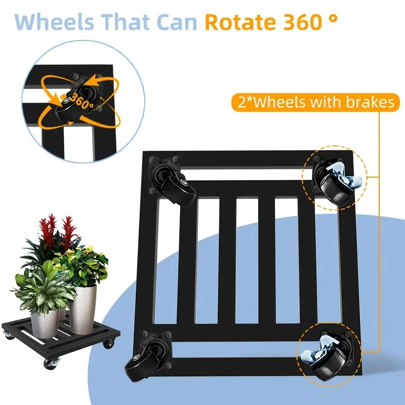 Lockable Wheel Plant Tray Plant Stands - Tophatter Daily Deals