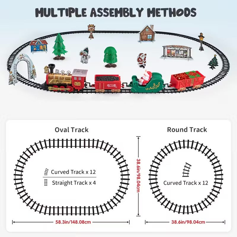 Electric Train Toy Set with Lights and Sounds Christmas - Tophatter Daily Deals