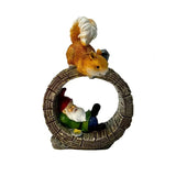 Solar Squirrel Elf Garden Statue Light with Wireless Charging Lawn Ornaments & Garden Sculptures - Tophatter Daily Deals
