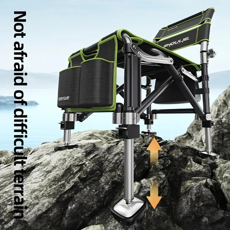 Fishing Chair Adjustable Legs Backrest Foldable Design Outdoor > Fishing - Tophatter Daily Deals