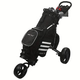 Quick-Fold 3-Wheel Golf Push Cart Black Sports & Fitness > Golf > Golf Accessories - Tophatter Daily Deals