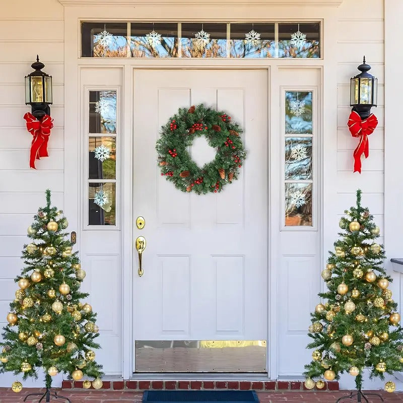 Classic Christmas Wreath with Pine Cones and Berries Christmas - Tophatter Daily Deals