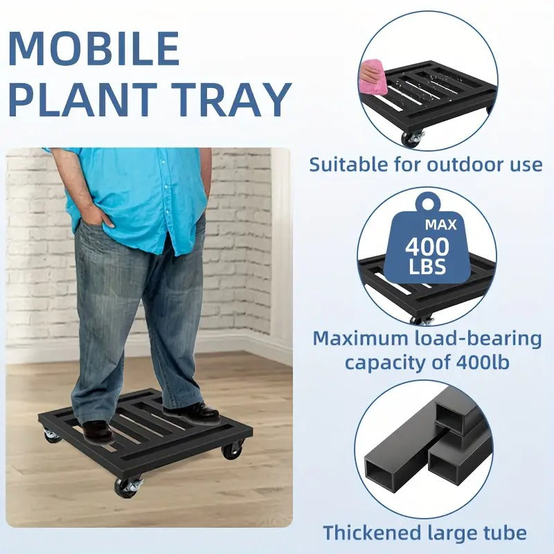 Lockable Wheel Plant Tray Plant Stands - Tophatter Daily Deals