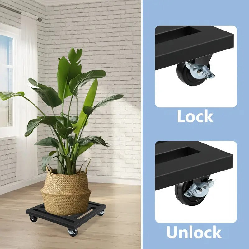Lockable Wheel Plant Tray Plant Stands - Tophatter Daily Deals