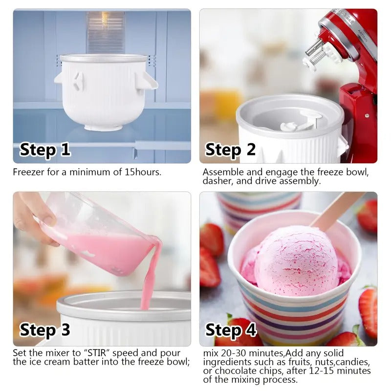 Ice Cream Maker Bowl Attachment for Kitchenaid Mixer Kitchen Appliances - Tophatter Daily Deals
