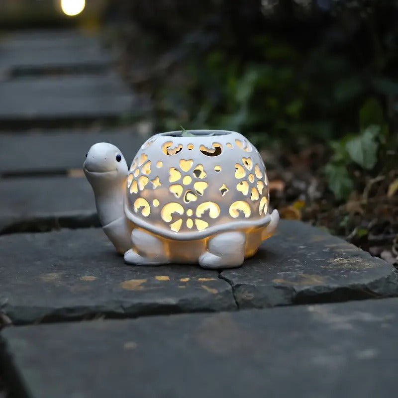 Solar Powered Turtle Light Resin Statue Lawn Ornaments & Garden Sculptures - Tophatter Daily Deals