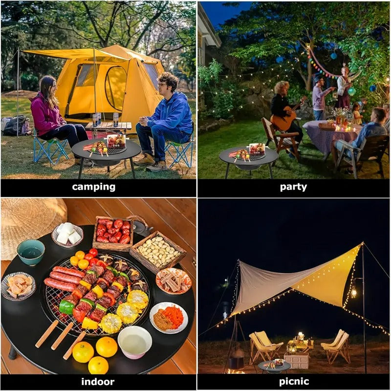Charcoal Grill Outdoor Iron Camping Stove Outdoor Grills - Tophatter Daily Deals