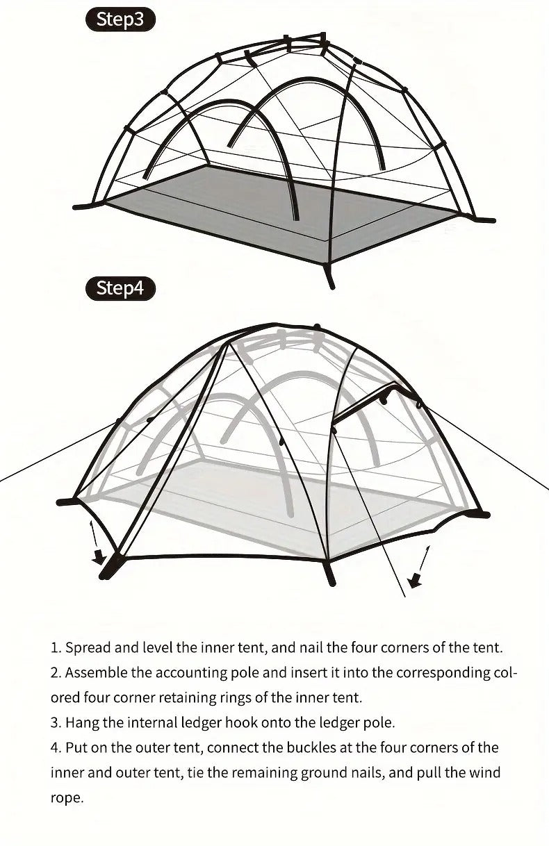 2 Person Camping Tent Double Layer Camping & Hiking > Tents & Camp Furniture - Tophatter Daily Deals